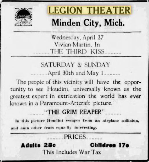 Legion Theater - April 22 1921